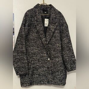 H&M Black and White Tweed Blazer